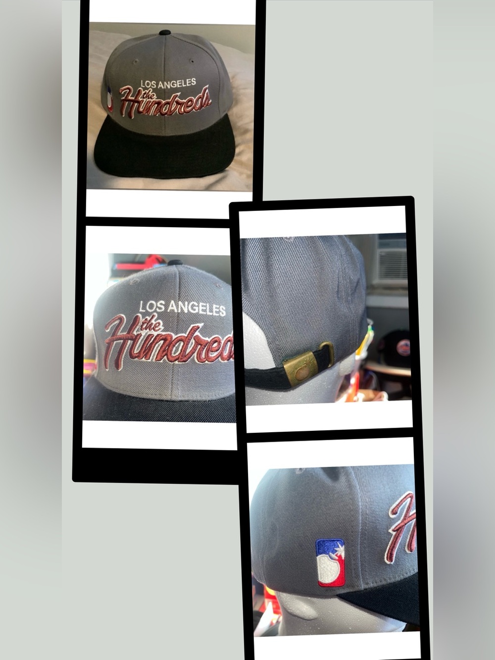 Retro The Hundreds Los Angeles Cap Adjustable Black & Grey Bomb Raider Hat